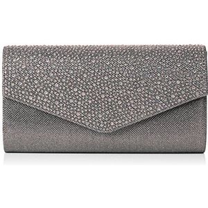 SwankySwans Montary Glitter Diamanten Clutch Bag Clutch Bag Dames (1 stuk), Grijs