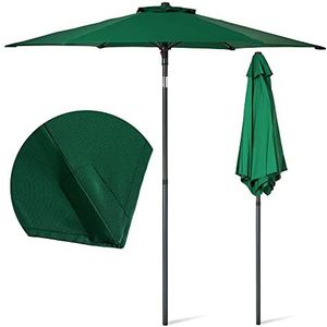 SUNMER Parasol 2M tuinparaplu zonnescherm push up met kantel|Waterafstotend polyester UV 30+, poolbreedte 32 mm - groen