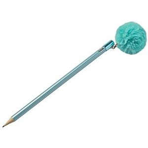 Tinc Grote pompon potlood voor jongens en meisjes, schattige en pluizige pomponstift, blauw, Eén maat