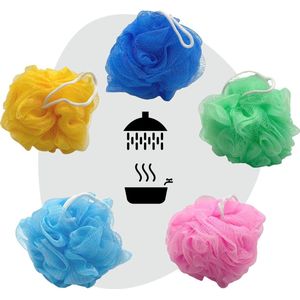 Set van 5 - Douchespons / Badspons - Puff Sponzen / Netspons / Spons - Sponzen Voordeelverpakking