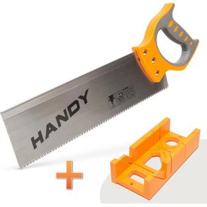 Handy - Verstekbak met Zaag 460MM - Verstekzaag Handmatig - Grote Verstekbak met Zaag voor hout tot 100MM dik - Hand Verstekzaag