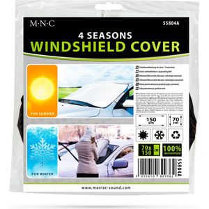 MNC - Zonnescherm Voorruit Auto Buitenkant / Antivries Deken Auto L - 150x70 CM - 4 Seizoenen - Voorruithoes - Anti Warmte Autoruit Scherm