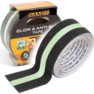 Anti Slip Strip Tape Zelfklevend (Lichtgevend) - 5M x 5 CM - Antislip Tape voor Trap, Vloer, Drempel - Waterproof - voor Binnen en Buiten - Zwart