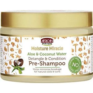 African Pride Moisture Miracle Aloë & kokoswater, ontwarren & conditioneren pre-shampoo