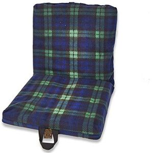 Ability Superstore - ""2-weg"" rug- en zitkussen, fleece overtrek, schotse patroon, blauw