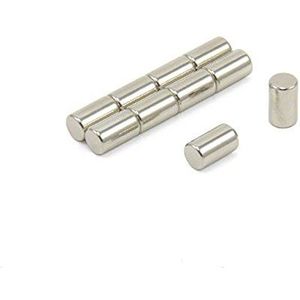 First4magnets F05847-10 neodymium magneten N42 5 mm diameter x 8,47 mm dikte - trekken 0,91 kg (10 stuks) zilver 25 x 10 x 3 cm