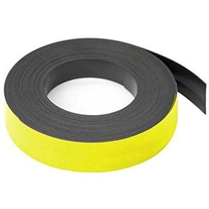 first4magnets™ F4MF25O-1 oranje 25 mm breed x 0,76 mm dik magnetisch geruit plakband (lengte 5 m), zilverkleurig