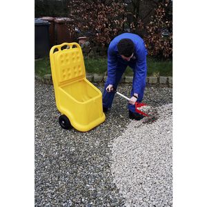 eurokraft basic Strooiwagen, ideaal voor stortgoed, inhoud 75 l, geel