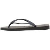 Havaianas Slanke zwarte teenslipper, 12 UK Kind, Zwart