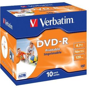 Verbatim (43521): DVD-R 16x 10-Pack: Printable Optical Media