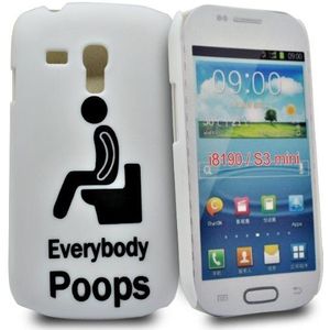 Accessory Master Everbody Poops hardshell hoes voor Samsung Galaxy S3 Mini i8190, wit