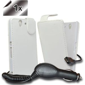 Accessory Master beschermhoes voor Sony Xperia Z, leer, incl. displaybeschermfolie en autolader