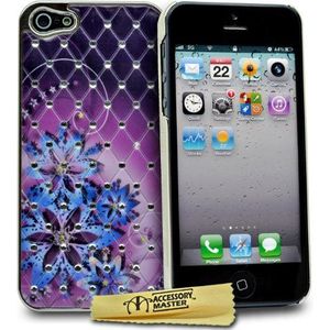 Accessory Master Beschermhoes voor iPhone 5, met strass-steentjes, violet