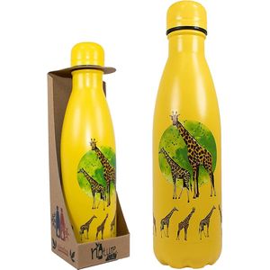 NatureVac - Giraf van Deluxebase. Geïnsuleerde Herbruikbare Vacuüm Reis Thermosfles Voor Warm Water, Koffie en Thee