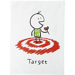 Half a Donkey The Darts Player, on target- Large Cotton Tea Towel