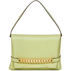 Victoria Beckham, Groene Avocado Leren Tas met Gouden Kettingdetail Groen, Dames, Maat:ONE Size