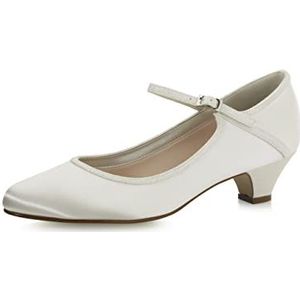 Rainbow Club Bruidsschoenen Marsha - Dames, Pumps, Ivoor satijn - Maat 37.5 (4.5 UK)
