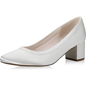 Rainbow Club - Wendie - Bruidsschoenen - Ivoor - Pomp met Blokhak 5 cm