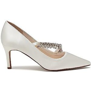 Rainbow Club Kristal - Diamante Detail ivoor satijn bruiloft hof schoenen, 3, Ivoor, 36 EU