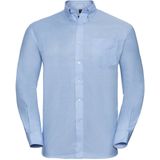 Russell Collectie Heren Lange Mouw Easy Care op maat gemaakt Oxford Shirt (Oxford Blauw)