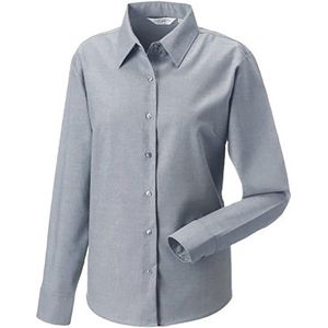 Russell - Dames Lange Mouw Easy Care Oxford Shirt - Zilver