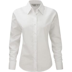 Russell - Dames Lange Mouw Easy Care Oxford Shirt - Wit