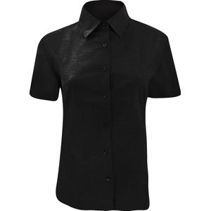Russell - Korte Mouw Easy Care Oxford Shirt - Zwart - Dames