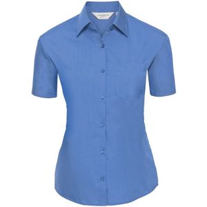 Russell Collectie Dames/Dames Korte Mouwen Poly-Katoen Easy Care Poplin Shirt (Bedrijfsblauw)