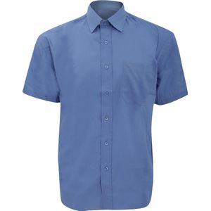 Russell Collectie Heren Korte Mouwen Poly-Katoen Easy Care Poplin Shirt (Bedrijfsblauw)