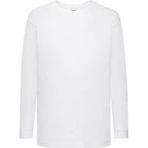 Fruit Of The Loom - T-shirt - Wit - Lange Mouwen - Kinderen