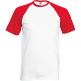 Shortsleeve Baseball T-shirt (Wit Rood)