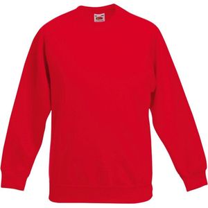 Fruit Of The Loom Kind/ Kinderen Unisex Raglan Mouwen Sweatshirt (Rood)