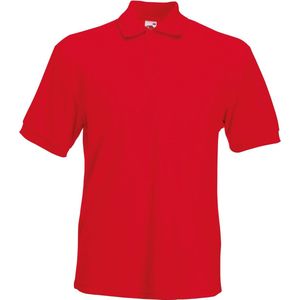 Fruit Of The Loom - Heavyweight Piqué Poloshirt - Rood - Korte Mouwen