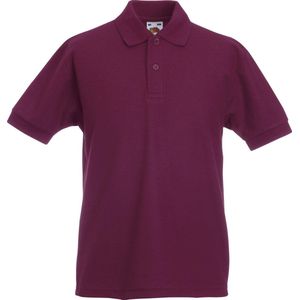 Fruit of the Loom - Piqué Poloshirt - Bordeaux - Kinder/Kids - Korte Mouwen
