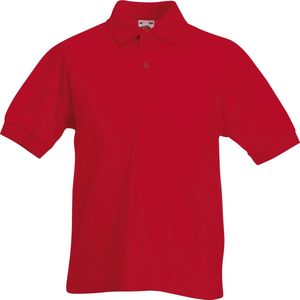 Fruit of the Loom Kinder/Kids Piqué Poloshirt met Korte Mouwen (Rood)