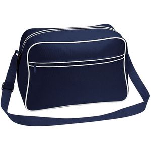 Bagbase Retro verstelbare schoudertas (18 liter) (One Size) (Frans Navy/Wit)