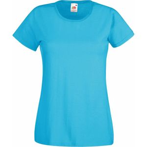 Fruit Of The Loom - Damens-Fit Valueweight T-shirt - Azure Blauw - Korte Mouwen