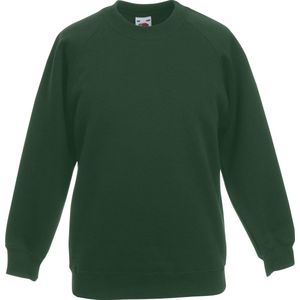 Fruit Of The Loom Kinderen Unisex Raglan mouwen Sweatshirt (Bottle Groen)