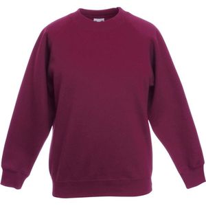 Fruit Of The Loom - Raglan Mouwen Sweatshirt - Bordeux - Katoen / Polyester