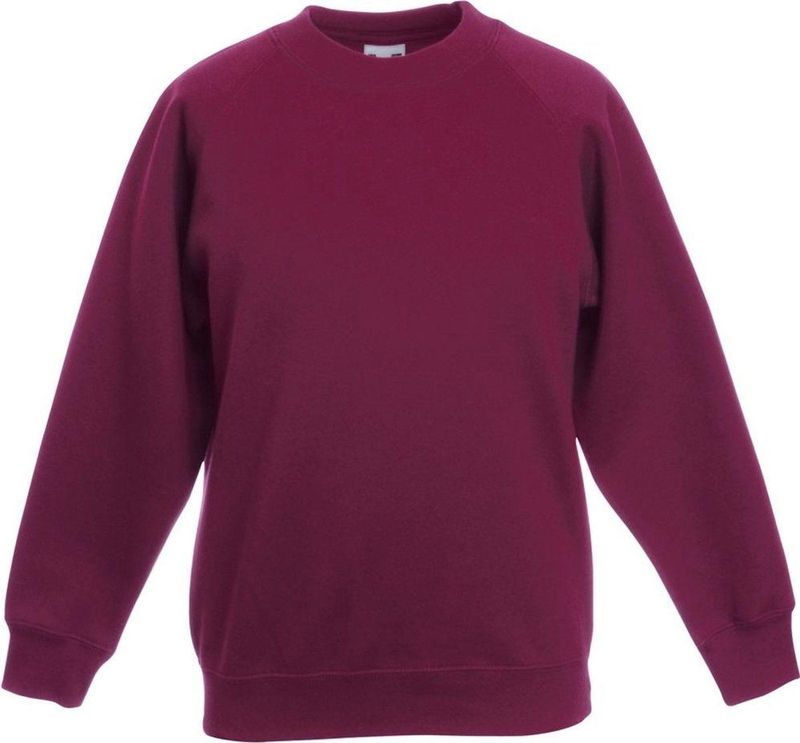 Fruit Of The Loom - Raglan Mouwen Sweatshirt - Bordeux - Katoen / Polyester