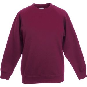 Fruit Of The Loom - Unisex Raglan Mouwen Sweatshirt - Bordeaux - Katoen