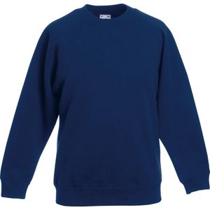Fruit Of The Loom - Raglan Mouwen Sweatshirt - Marine - Kinderen Unisex