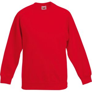 Fruit Of The Loom - Raglan Mouwen Sweatshirt - Rood - Kinderen Unisex