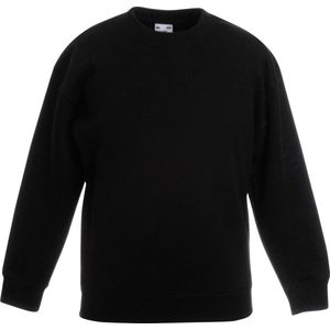Fruit of the Loom - Kinder Classic Set-In Sweater - Zwart - 98-104
