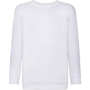 Fruit Of The Loom - Kids Unisex - Sweater - Wit - 80/20 Katoen/Polyester