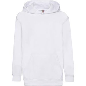 Fruit Of The Loom - Kinder Hoodie - Wit - 80% Katoen Belcoro® Garen, 20% Polyester, Gewicht 280/m²