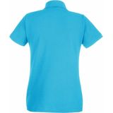 Fruit Of The Loom - Dames-Fit Premium Poloshirt - Azure Blauw - Korte Mouwen