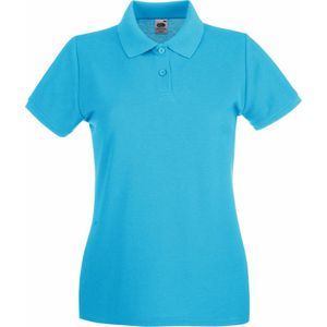 Fruit Of The Loom - Dames-Fit Premium Poloshirt - Azure Blauw - Korte Mouwen