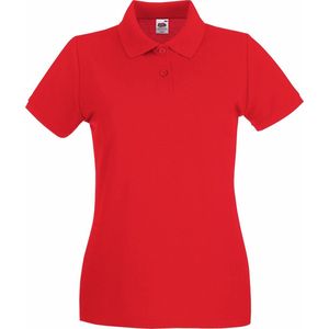 Fruit Of The Loom - Dames-Fit Premium Poloshirt - Rood - Korte Mouwen