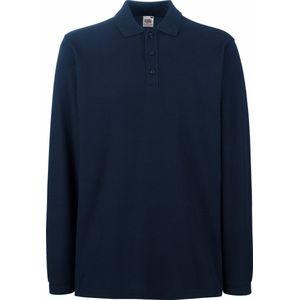 Fruit Of The Loom Heren Premium Poloshirt Met Lange Mouwen (Donker Marine)